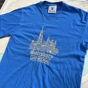 Vintage 90s Salisbury Cathedral Embroidered Tee Shirt